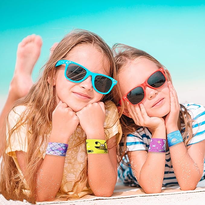 Viicoor Slap Bracelets for Kids 30 PCS Wristbands Snap Bracelet Bulk Gadget Gifts Prizes Students