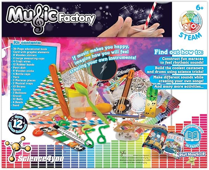 Science4you - Music Factory - 14 Sonic Experiments to Listen and Play - Fun, Education Activity for Kids Ages 6+