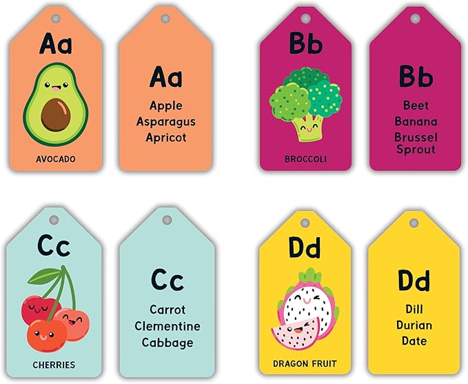 Mudpuppy A is for Avocado — Ring Flashcards 26 Durable Double Sided Alphabet Food Cards and Reclosable Ring with Colorful Art for Babies Age 1+ Perfect for Preschool Or Travel for Teacher and Parents