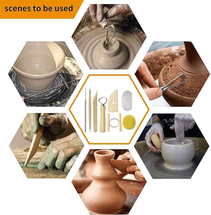 Pottery Sculpting Tools 32PCS Ceramic Clay Carving Tools Set for Beginners Expert Art Crafts Kid's After School Pottery Classes Club Children Students