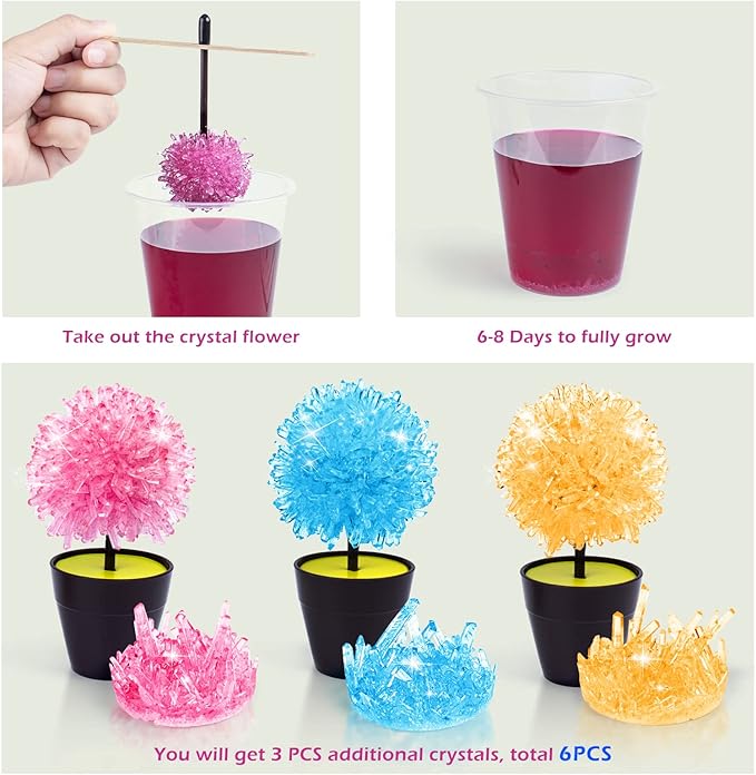 Crystal Growing Kit, STEM Projects Science Kits for Kids Age 4-6-8-12, Crystals Grow Fast (24H) Science Experiments Kit Toys, Art & Crafts Gift Toys for 6 7 8 9 10 11 12 Years Old Girls & Boys