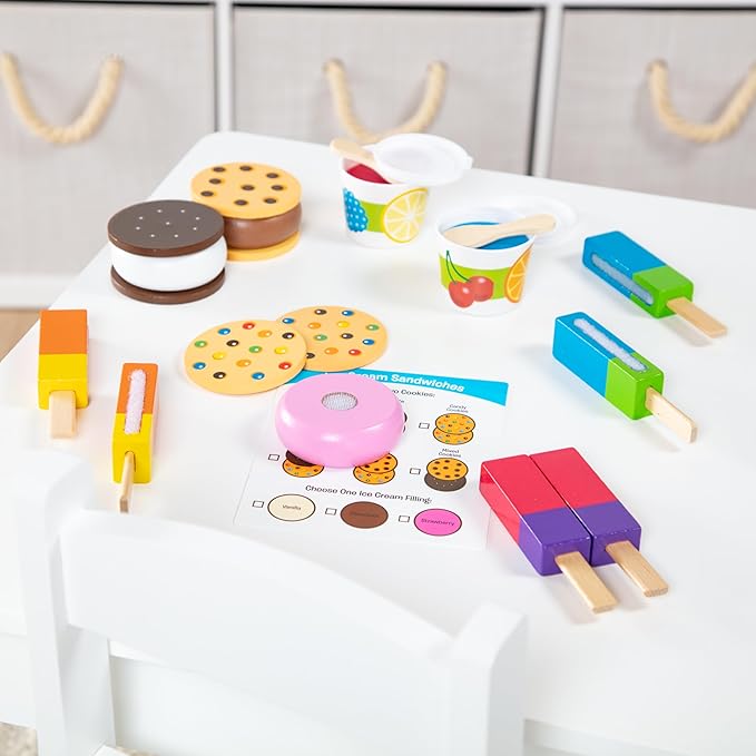 Melissa & Doug Frozen Treats | Pretend Play | Play Food | 3+ |, Multicolor, 33.528 cm H x 26.67 cm W x 6.35 cm L