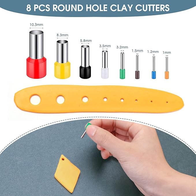 Polymer Clay Earring Making Kit with Gift Box, Including 32pcs Polymer Clay Cutters, 24pcs Oven Bake Clay, 30 Set Earring Rings&Hooks, Jewelry Making Kit for Teen Girls