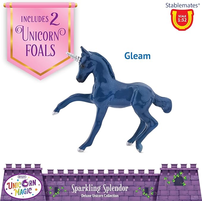 Breyer Horses Stablemates Sparkling Splendor Deluxe Unicorn Set | 8 Unicorn Set | Unicorn Toy | Horse Figurines | 3.75" x 2.5" | 1:32 Scale | Model #6937