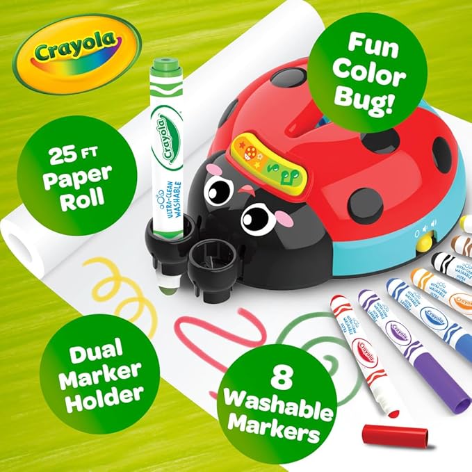 Crayola Musical Color Bug, Toddler Sensory Toy, Ladybug Toy for Kids, Arts & Crafts, Gifts for Toddlers, Ages 2, 3, 4