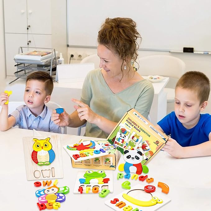 Toddler Puzzles,Wooden Puzzles for Todder 1 2 3 Years Old Boys Girls Eco Friendly Wooden Toys Educational Preschool Gift for Kids(6 Pack)