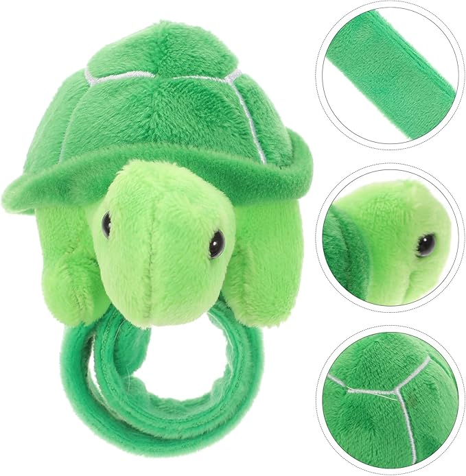 Toddmomy Plush Slap Bracelet Turtle Snap Band Stuffed Animals Slap Bracelets Turtle Slap Bracelet for Kids Party Favors