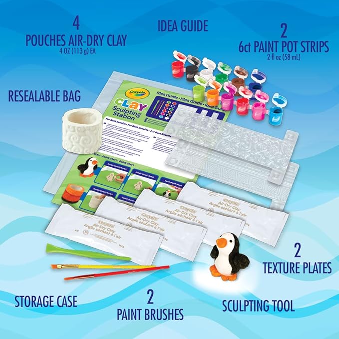 Crayola Clay Sculpting Station, Kids Clay, Sculpting Material, Craft kit, Art Set for Kids, Gift for Boys & Girls, Ages 6+