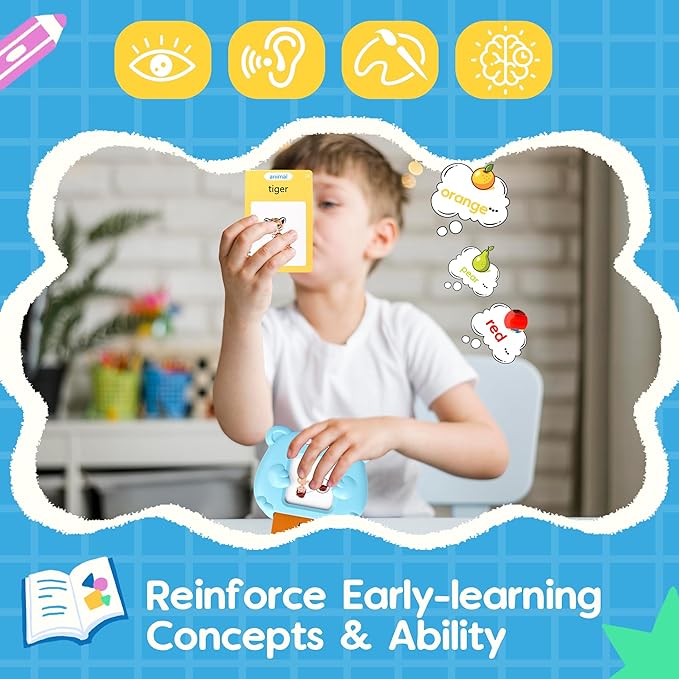 BELLOCHIDDO Talking Flash Cards with 224 Sight Words - Montessori Toys, Sensory Toys for Autistic Children, Toddler Toys, Kids Toys Age 1 2 3 4 5 Years Old Boys & Girls, Speech Therapy Toys