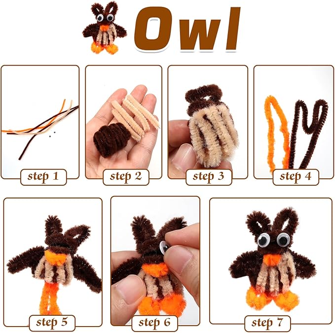 TOAOB 100pcs Pipe Cleaners Bulk Craft Supplies Dark Brown Chenille Stems 6mm x 12 Inch Fuzzy Pipe Cleaners for DIY Art Crafts Decorations