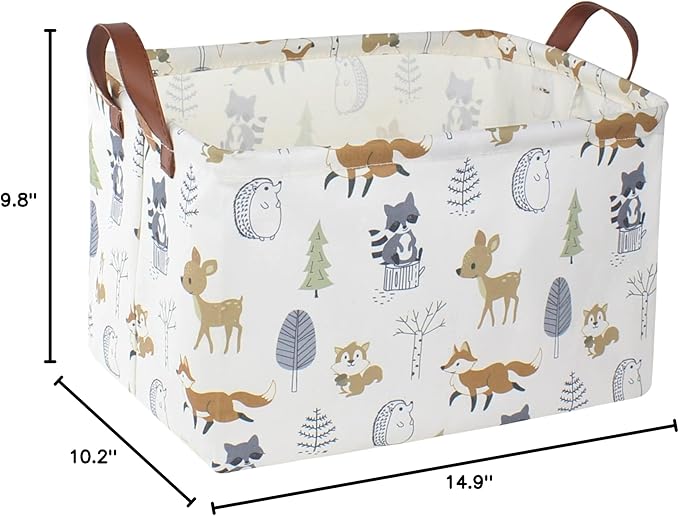 NTAOHAMPER Rectangular Storage Basket, Books Box, Gift Basket, Room Decor(Animal)