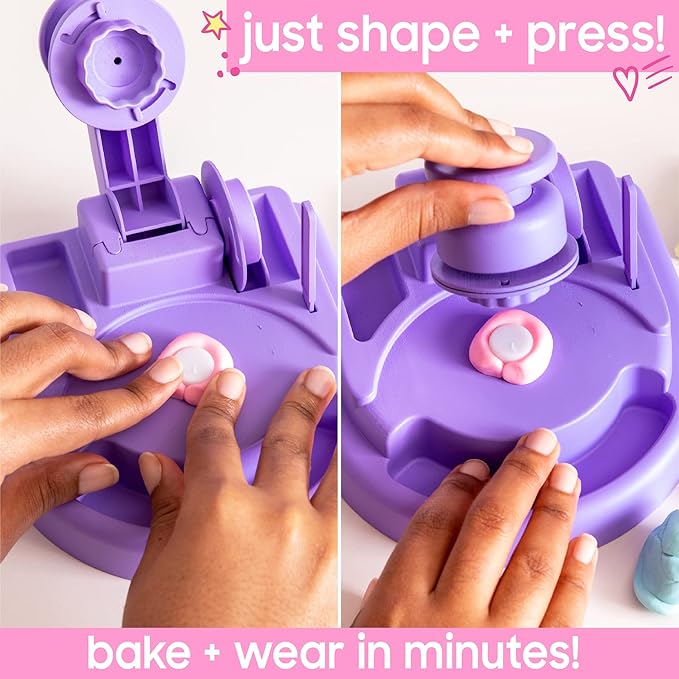 Just My Style Chunky Rings Clay Ring Maker, Make Your Own Clay Jewelry, Great for Birthday Parties, Play Dates, Sleepover Activity, Perfect for Jewelry Lovers Ages 6, 7, 8, 9, Multi