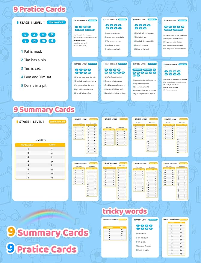 QuTZ Talking Phonics Flash Cards - Mastering Numbers, Letter Sound, Improving Reading Skills by Blending and Segmenting Words, Home School Supplies, Preschool Learning Activities for Toddlers 3-8
