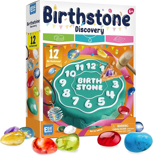 Gamerside Gemstone Dig Kit, Dig Up 12 Genuine Birthstone, Rocks and Minerals, Birthday Cake Gem Digging Kit for Kids Age 6 7 8 9 10 11 12, Science Kit Birthday Gifts Toys for Boys and Girls