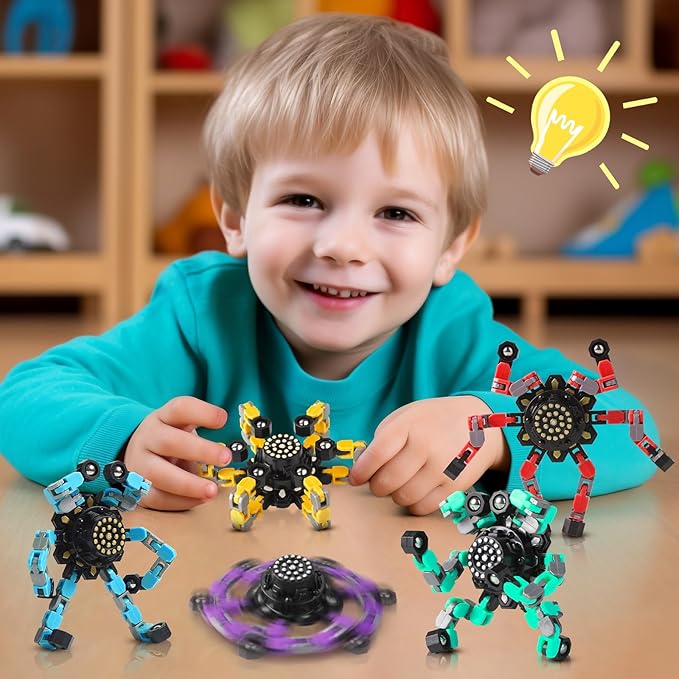 Transformable Fidget Spinners for Kids and Adults Stress Relief Sensory Toys for Boys and Girls Fingertip Gyros for ADHD Autism for Kids Gifts