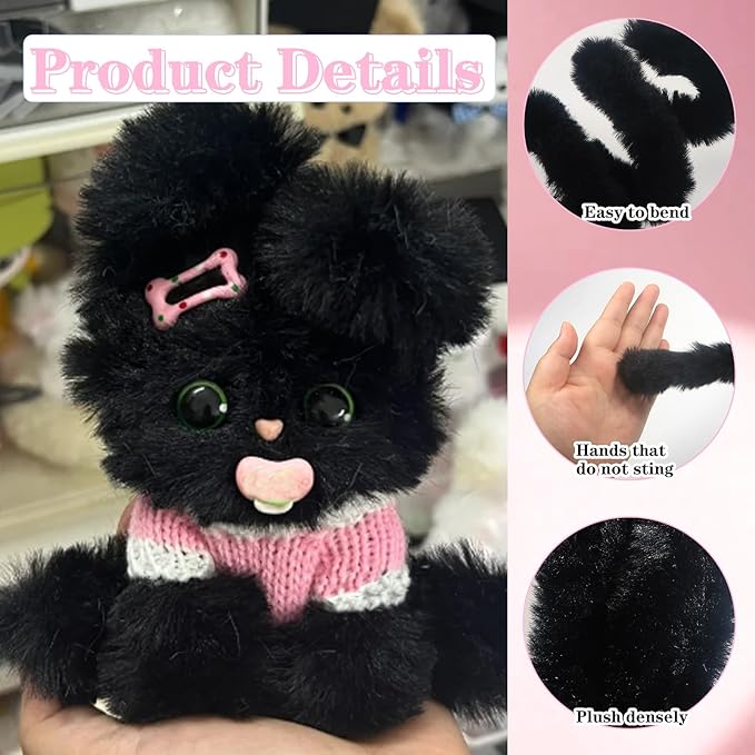 TOAOB 4pcs Thick Pipe Cleaners Black Large Chenille Stems for Crafts Long 39 Inch Fuzzy Sticks Craft Supplies for DIY Art Craft Projects Home Decorations