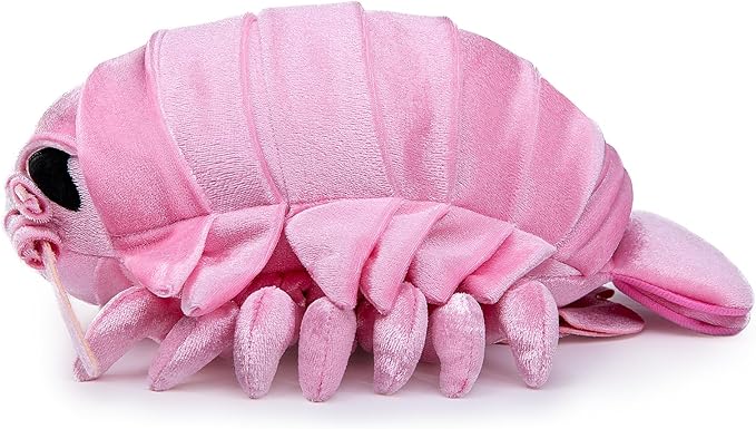 ZHONGXIN MADE Isopod Plush - Lifelike 12” Pink Isopod Stuffed Animal, Realistic Bathynomus Giganteus Arthropod Insect Plushie, Soft Crustaceans Animals Toys Model Dolls Gifts for Kids