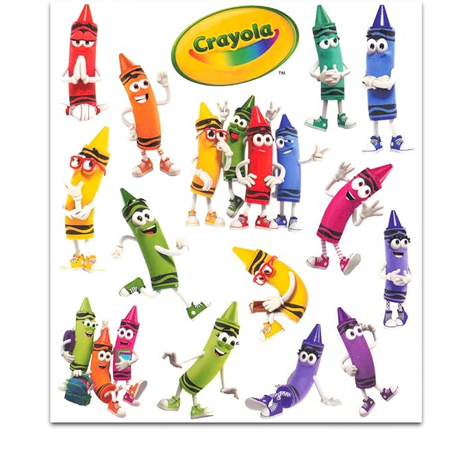 Crayola Party Favors for Boys & Girls Bundle ~ 12 Pack Crayola Crayon Temporary Tattoo Sheets for Kids Birthday Party Goodie Bags | Crayola Colors Party Supplies