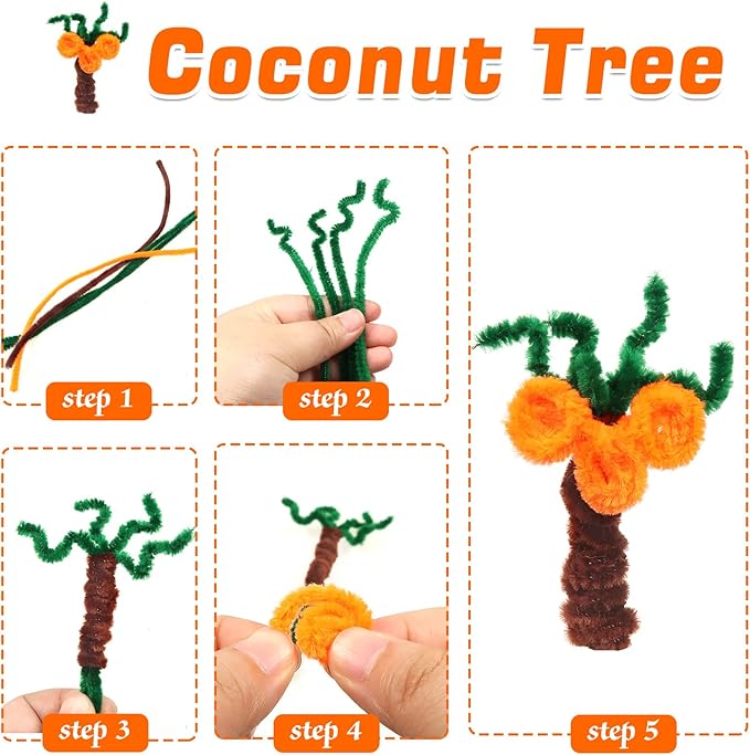 TOAOB 100pcs Pipe Cleaners Brown Chenille Stems 6mm x 12 Inch Fuzzy Sticks Craft Supplies for Art DIY Crafts Decorations