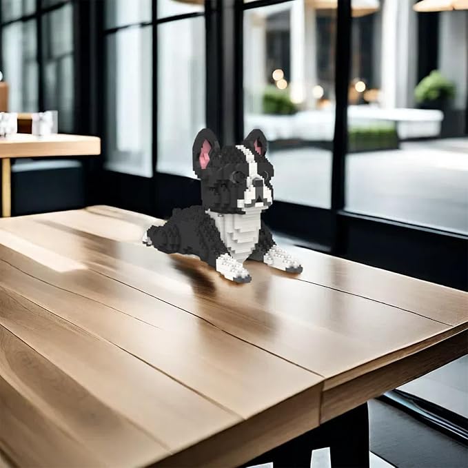 Larcele Micro Dog Building Blocks Mini Pet Building Toy Bricks, 812 Pieces KLJM-02(Boston Terrier)