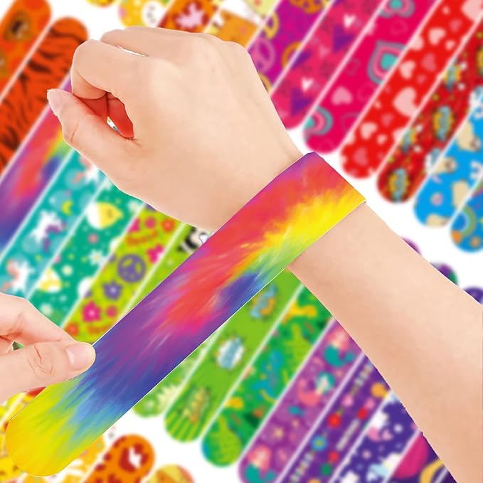 Viicoor Slap Bracelets 30PCS Snap Bracelet Wrisrtband for Party Favors Basket Bag Filler School Prizes Gifts Party Favors Bulk