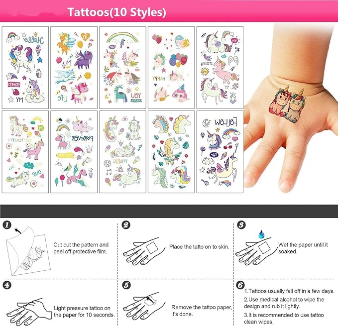 102Pcs Unicorns Party Favors for Kids Girls 3-4-8-12, Birthday Gift, Small Bulk Toys Treasure Box Toys for Classroom Reward Carnival Prizes, Easter Goodie Bag Stuffers Pinata Fillers