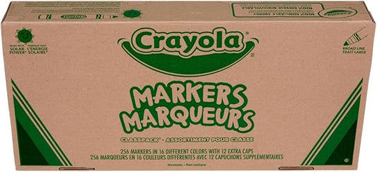 Crayola Broad Line Markers Classpack (256 Ct), Bulk School Supplies For Teachers, Kids Markers For School, Classroom Must Have