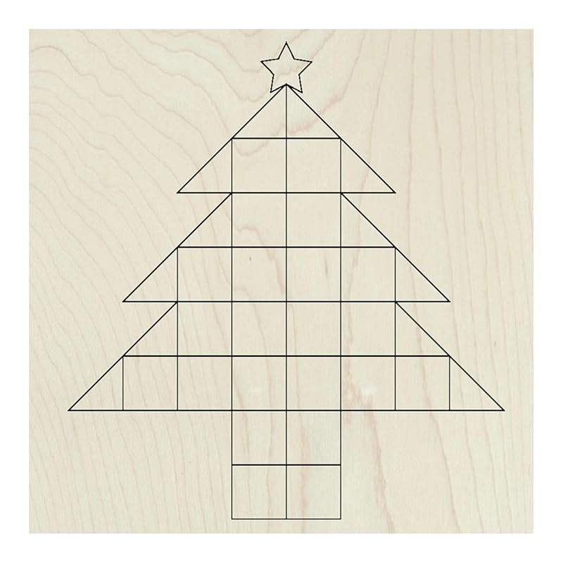 Unfinished Barn Quilt Square Wooden Sign Painting Craft Kits, Country Decor Canvas Quilts Blocks to Paint (21 inches, Christmas Tree) AVTRBoutique