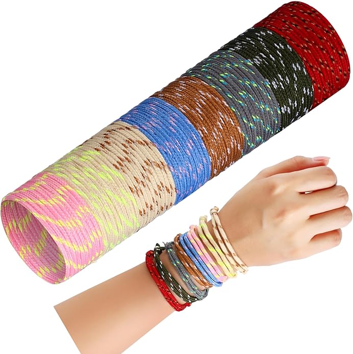 WILLBOND 216 Neon Friendship Bracelets Bulk for Kids Birthday Classroom Student Gift Adjustable Paracord Bracelets Rope Woven Neon Colors Valentine Day Gift Girls Boy Party Favors