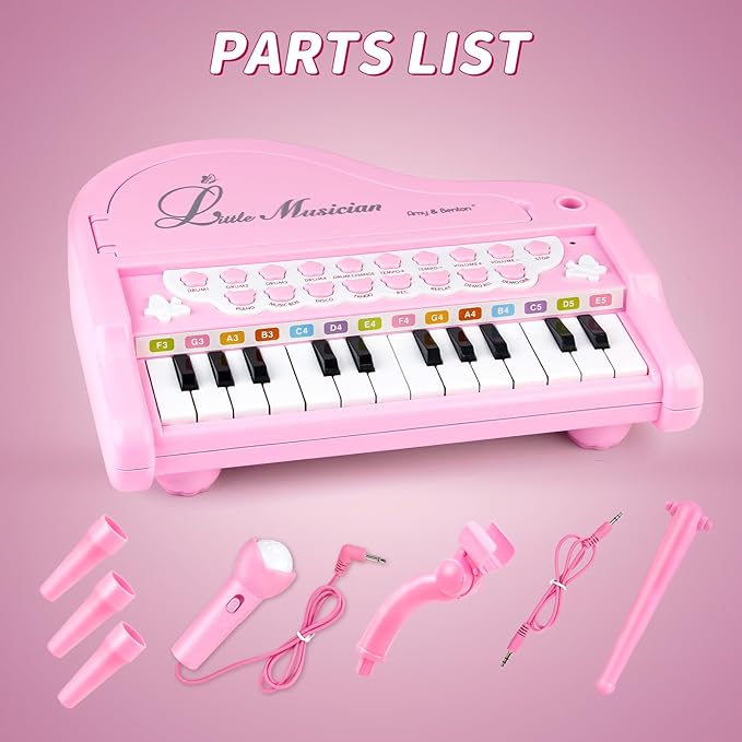 Amy&Benton Piano Music Toy Baby for Toddlers Pink for Girls 1-3 Girl First Birthday Gift for 1 2 3 Years Old Girl 1st Birthday Toy Presents for Girl 1 2 3+ Girl Kids Gift