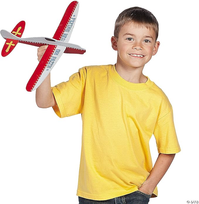 Fun Express DIY Unfinished Wood Airplane Kits - VBS Vacation Bible School Supplies/Decor - Set of 12 - Crafts for Kids