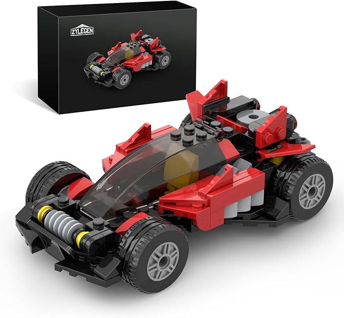 ZYLEGEN Sports Car MOC Building Block,Speed Champions Racing Cars Blocks Building Sets Toys, Technique Cyber Buggy Vehicle DIY Building Bricks for Kids and Adults,Birthday, Christmas Day Gift(Red)