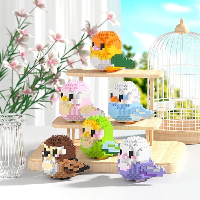Birds Building Blocks for Adults Mini Building Blocks Birds Building Bricks Toy Micro Block Building Set Gift for Kids and Adults-242 PCS(Lovebird)