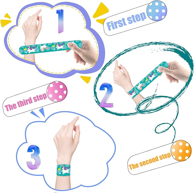 Viicoor Slap Bracelets 30PCS Snap Bracelet Wrisrtband for Party Favors Basket Bag Filler School Prizes Gifts Party Favors Bulk