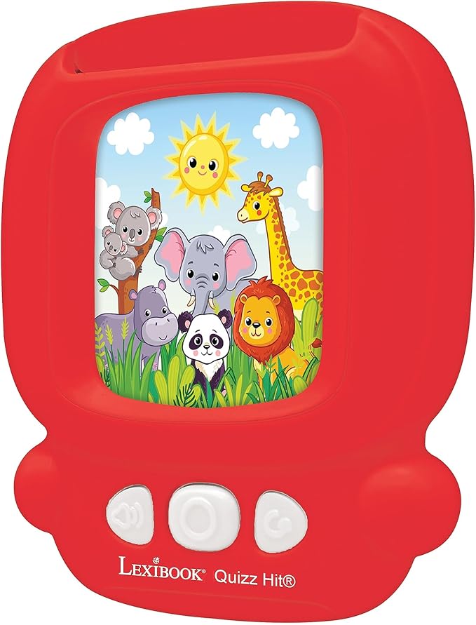 LEXiBOOK, Bilingual Interactive Card Reader, Spanish/English, 150 Double Sided Cards, Educational Quiz & flashcard Machine, Red, JCR10i2