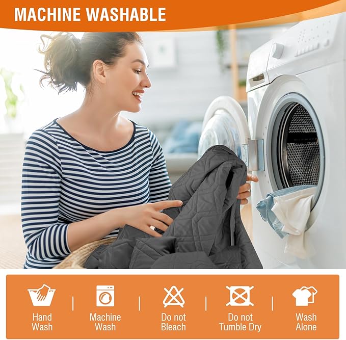 VANSOFY 100% Waterproof Recliner Chair Covers, Recliner Cover Non-Slip Dog Chair Cover Furniture Protector Washable Slipcover with Pocket, Elastic Straps for Pets, Dogs(Charcoal Gray, 28")