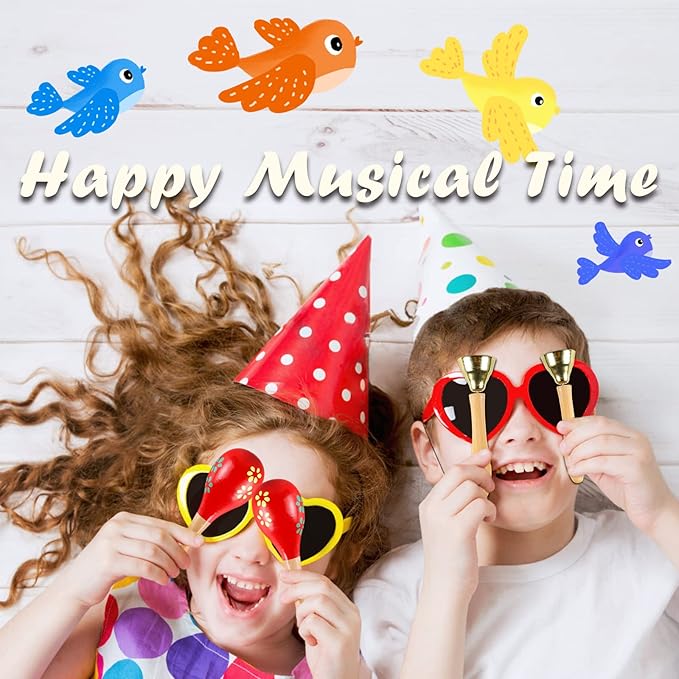 LOOIKOOS Baby Musical Instruments for Toddlers,Wooden Percussion Instruments Tambourine Xylophone Toys for Kids Preschool Education Early Learning Musical Toy for Boys and Girls