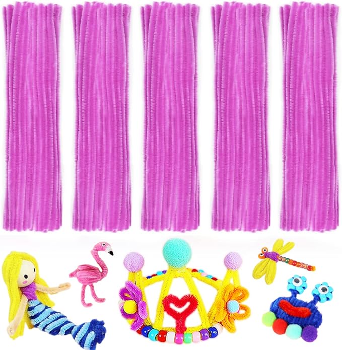 Pipe Cleaners, Pipe Cleaners Craft, Arts and Crafts, Crafts, Craft Supplies, Art Supplies (Purple)…