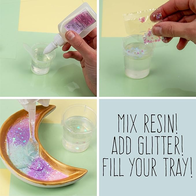 STMT D.I.Y. Resin Jewelry Dish Kit, Epoxy Resin Jewelry Dish Kit, Creative Resin Craft Kit for Beginners, Create Your Own Trinket Tray Dish, Great Weekend Activity for Kids Adults