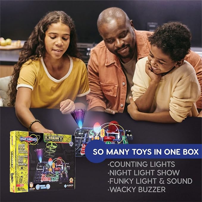 Snap Circuits LIGHT Electronics Exploration Kit | Over 175 Exciting STEM Projects | Full Color Project Manual | 55+ Snap Circuits Parts | STEM Educational Toys for Kids 8+,Multi