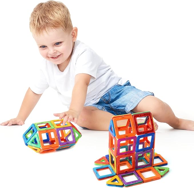 Magnetic Building Blocks Set – 30 Colorful Tiles for Kids | STEM Educational Toys for Creative Play | Safe & Durable Construction Blocks | Perfect for 3+ Years Old