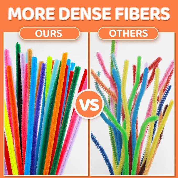 200pcs Pipe Cleaners, Pipe Cleaners for crafts, Craft Supplies Chenille Stems for Art&Craft Christmas DIY projects(12inch*6mm,White)