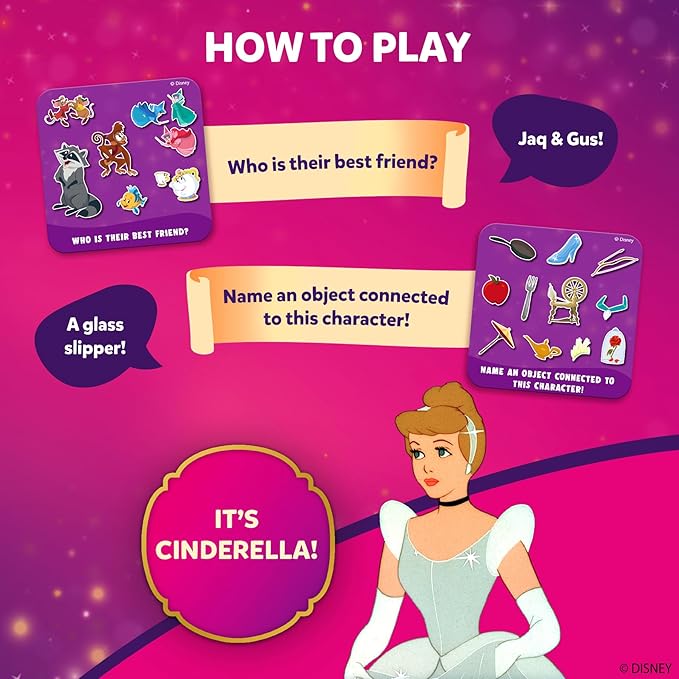 Skillmatics Card Game - Guess in 10 Junior Disney Princess for Kids, Girls, Boys Who Love Board Games, Cinderella, Ariel, Jasmine, Valentine's Day Gifts for Ages 3, 4, 5, 6, Travel Friendly