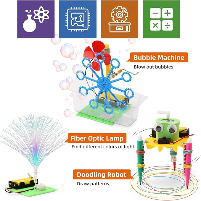 STEM Science Robotics Kit, Experiments Projects Activities for Kids 6-8 8-12, Build Robot Crafts for Boys Toys, DIY Electronic Engineering Building Kits for Girls Age 8 + Year Old Gifts