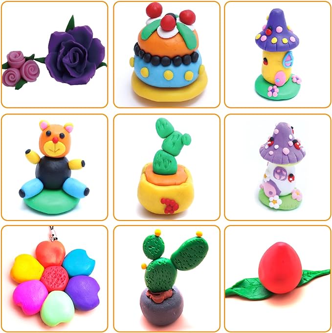 Artecho Polymer Clay, 82 Colors Modeling Clay for Kids, Christmas Earring Making Kit with Sculping Tools, Sculpey Clay Kit for Christmas Gifts