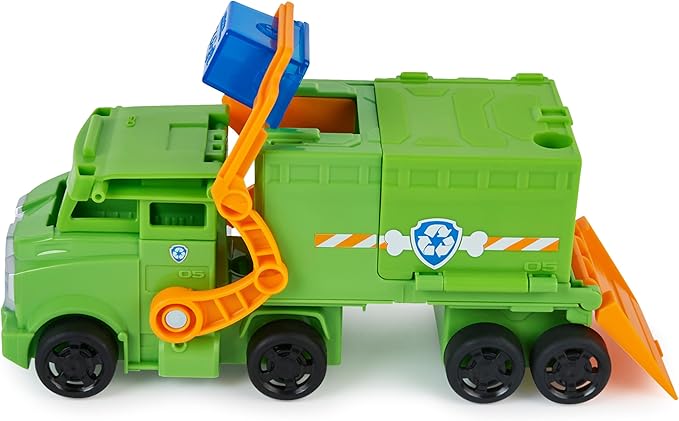 Paw Patrol, Big Truck Pup’s Rocky Transforming Toy Trucks with Collectible Action Figure, Kids Toys for Ages 3 and up