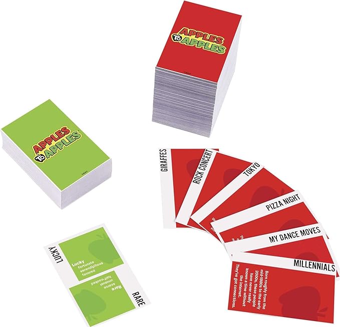 Mattel Games Apples to Apples Card Game with Family-Friendly Words to Make Crazy Combinations for Kids, Adults, Families, Parties