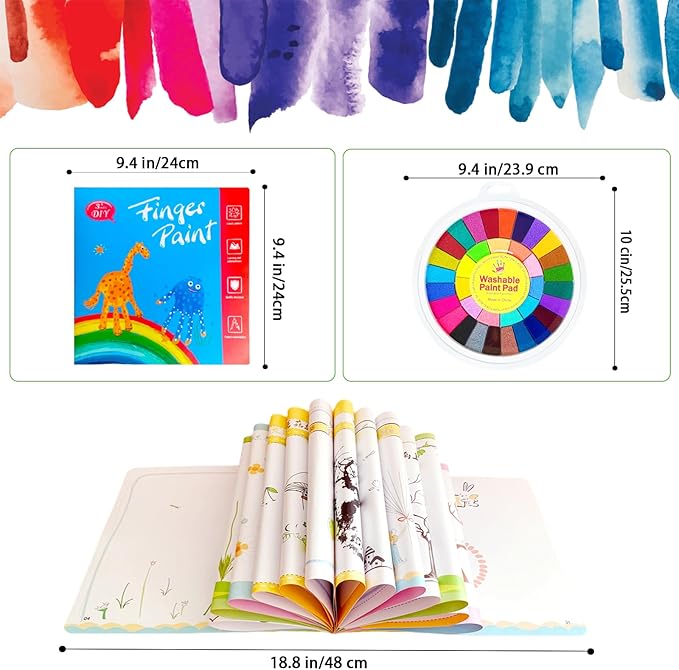 Xuyyicao Kids Washable Finger Paint Set,36 Color Funny Finger Painting with Book for Kids,Art Painting Supplies for Painting DIY Crafts,Gifts