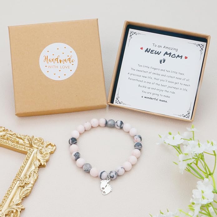 Sereney Mothers Day Gifts for Mom Grandma Daughter 1st New Mom Sister Step Mother Wife Girlfriend Best Friends, Pearl Bracelet as Graduation Gift for Her, Beaded Bracelets as Birthday Gifts for Women