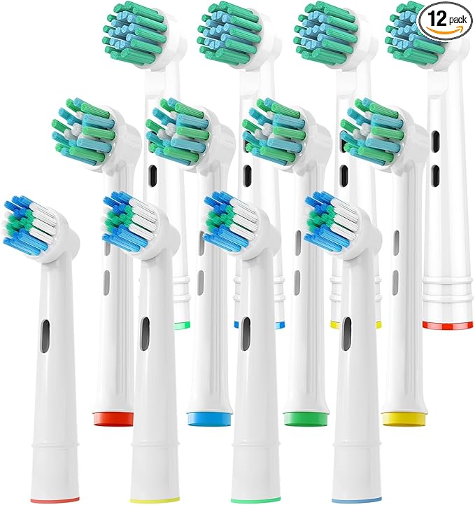 12 Pack Replacement Toothbrush Head Compatible with Oral B Braun Pro1000 and More (Pro3000 Pro5000 Pro7000)